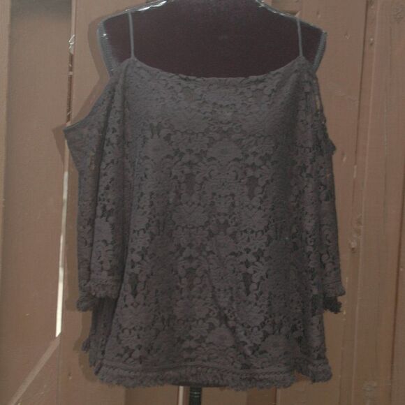 Bailey 44 Tops - Anthropologie L Bailey/44 Black Lace Lined Blouse NEW